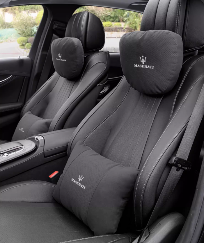 Special Automobile Deer Velvet Leather Car Pillow Lumbar Cushion