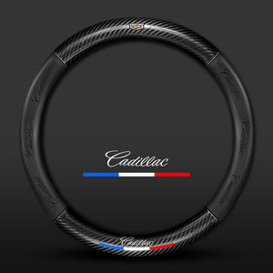 Carbon Fiber Pattern 3D Embossed Leather Steering Wheel Cover