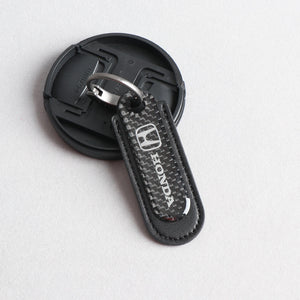 Carbon Fiber Leather Set Car Keychain
