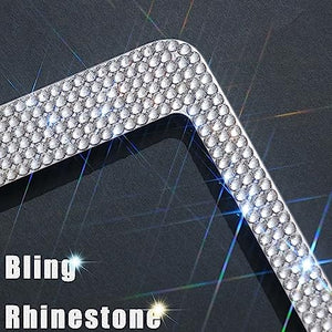 US Standard License Plate Frame With Diamond Inlaid Stainless Steel License Plate Frame🔥2PCS🔥