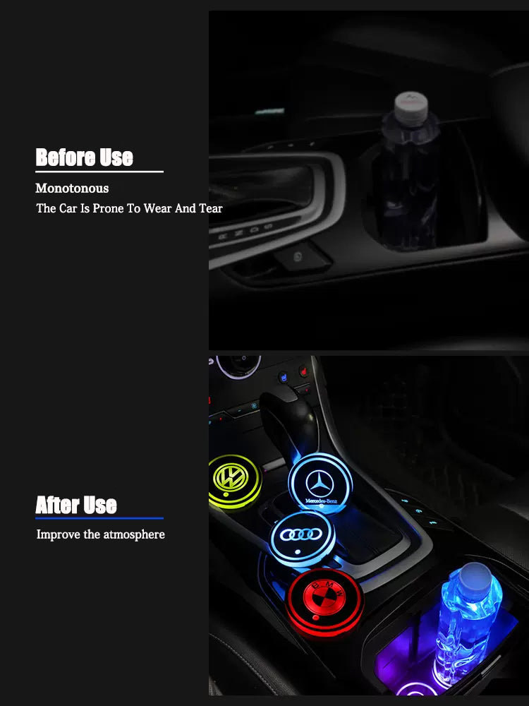 Car LED Ambient Light-Emitting Water Coaster