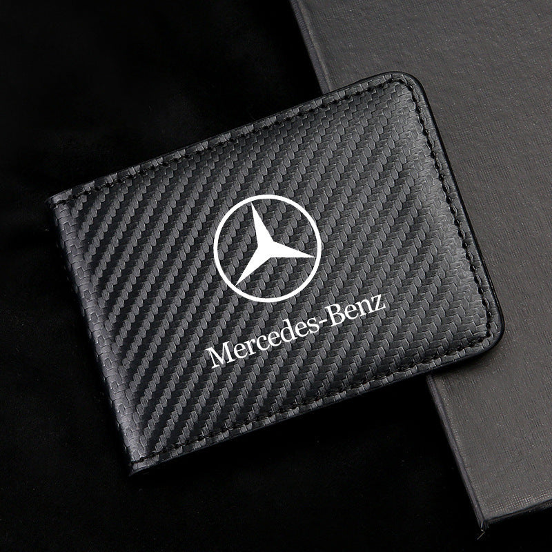 Carbon Fiber Leather Driver's License Card Holder