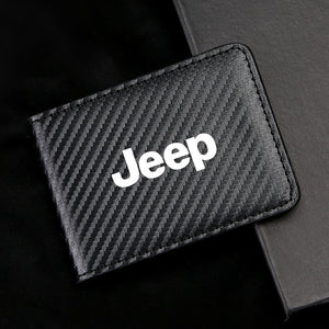 Carbon Fiber Leather Driver's License Card Holder
