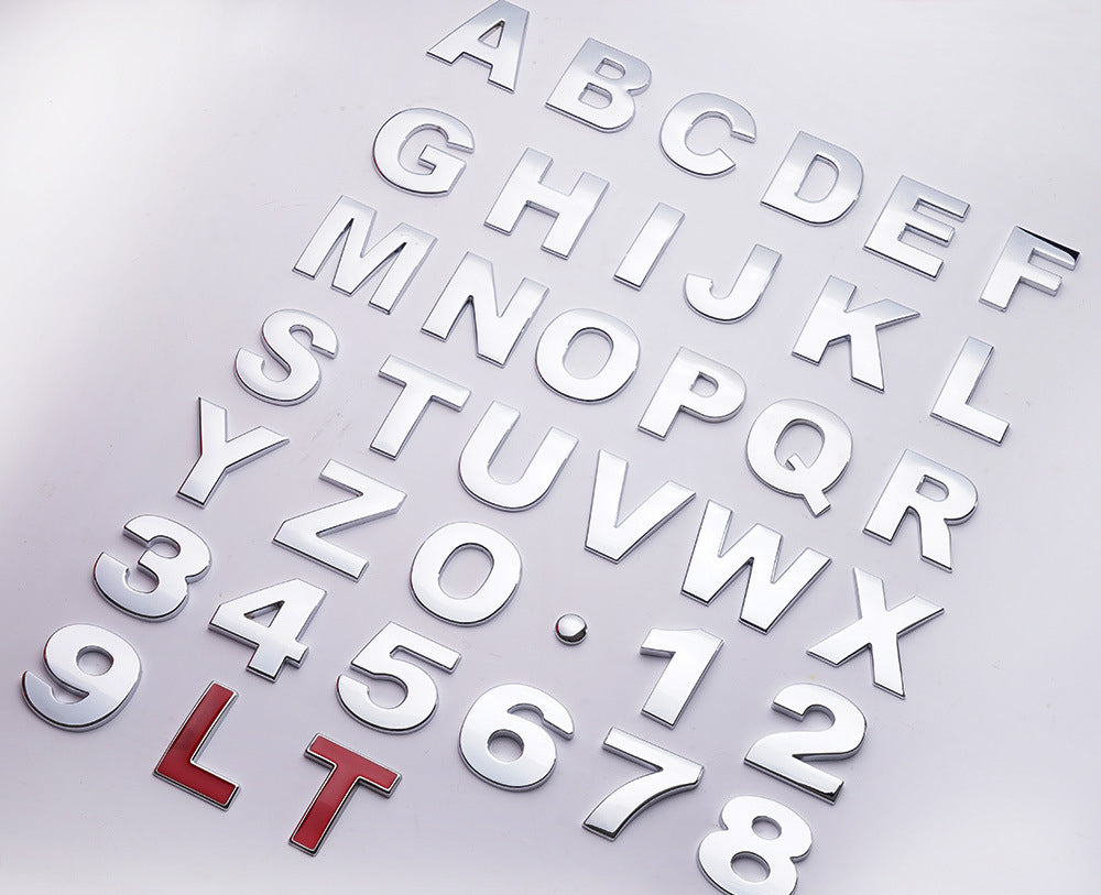 DIY Alphabet Metal Car Sticker