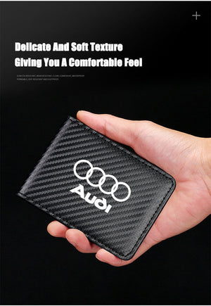 Carbon Fiber Leather Driver's License Card Holder