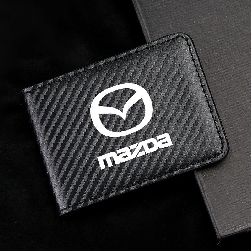 Carbon Fiber Leather Driver's License Card Holder