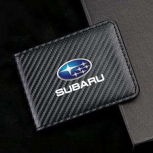 Carbon Fiber Leather Driver's License Card Holder