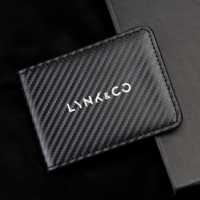 Carbon Fiber Leather Driver's License Card Holder