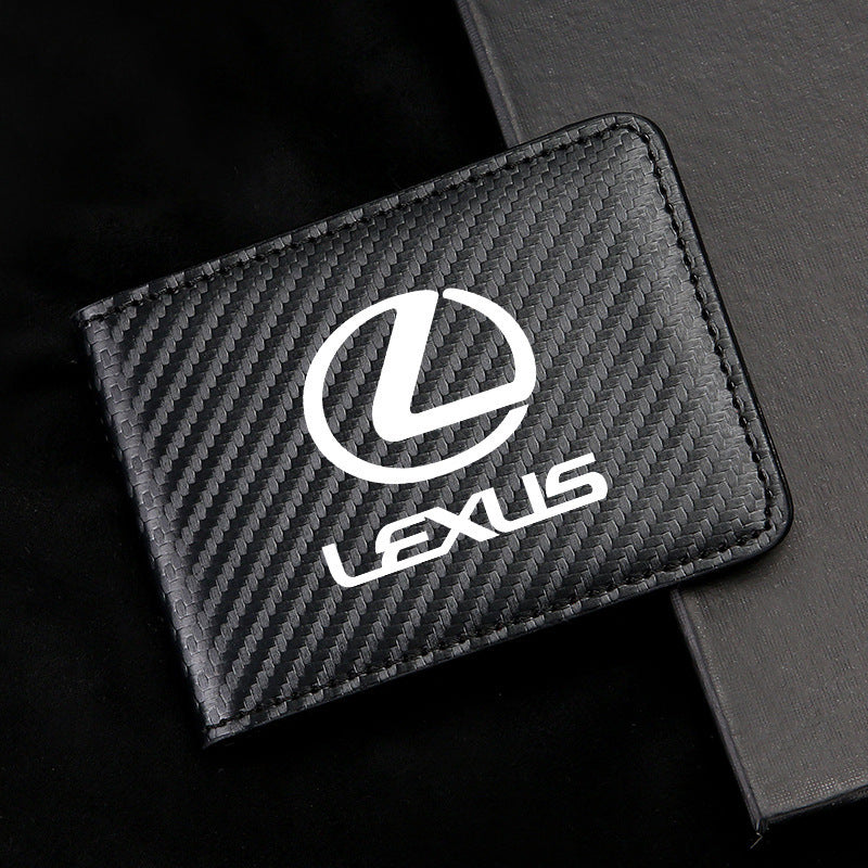 Carbon Fiber Leather Driver's License Card Holder