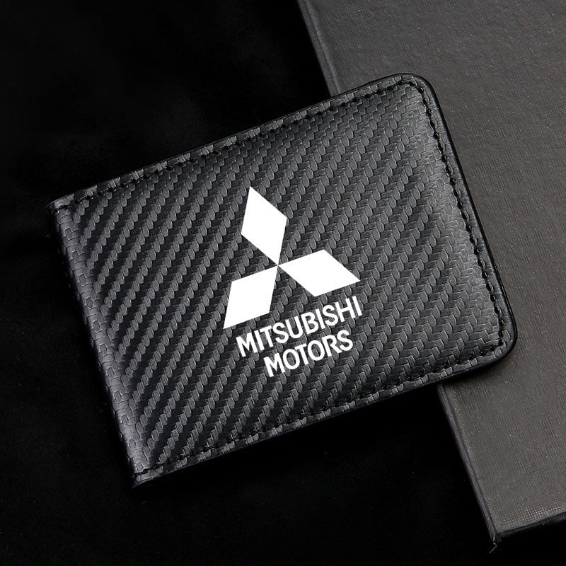 Carbon Fiber Leather Driver's License Card Holder