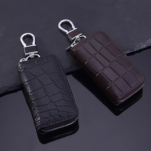 High-Grade Leather Car Key Case With Universal Crocodile Pattern
