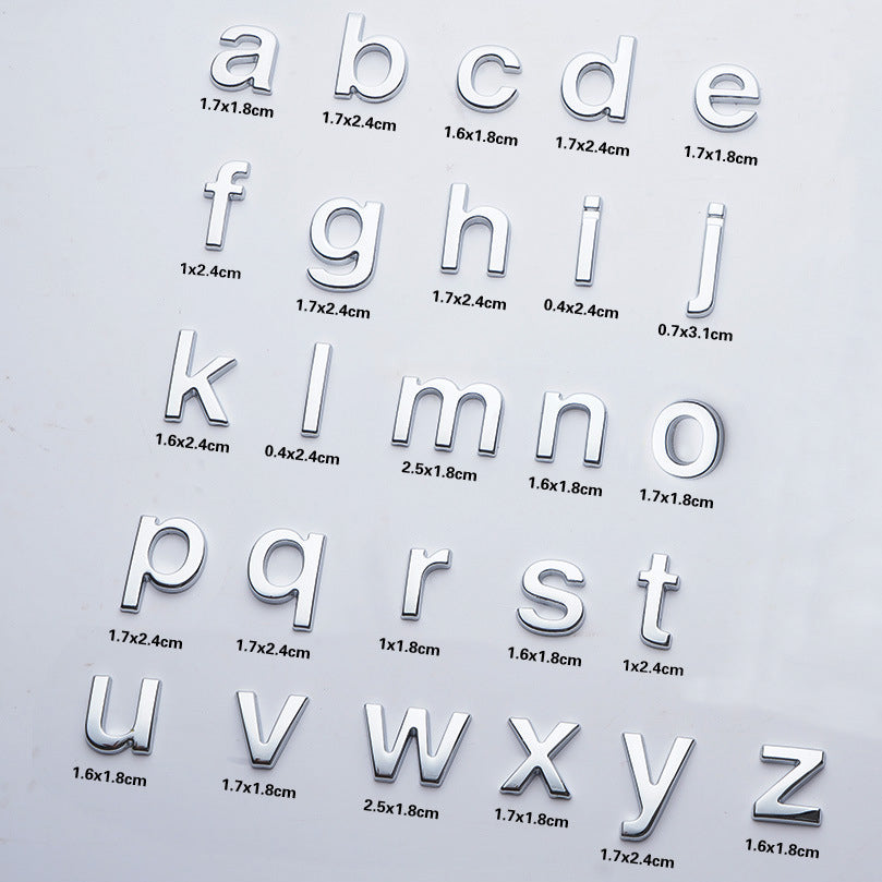 DIY Alphabet Metal Car Sticker