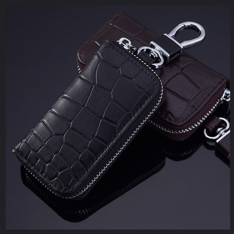 High-Grade Leather Car Key Case With Universal Crocodile Pattern