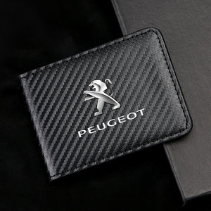 Carbon Fiber Leather Driver's License Card Holder