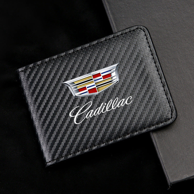 Carbon Fiber Leather Driver's License Card Holder