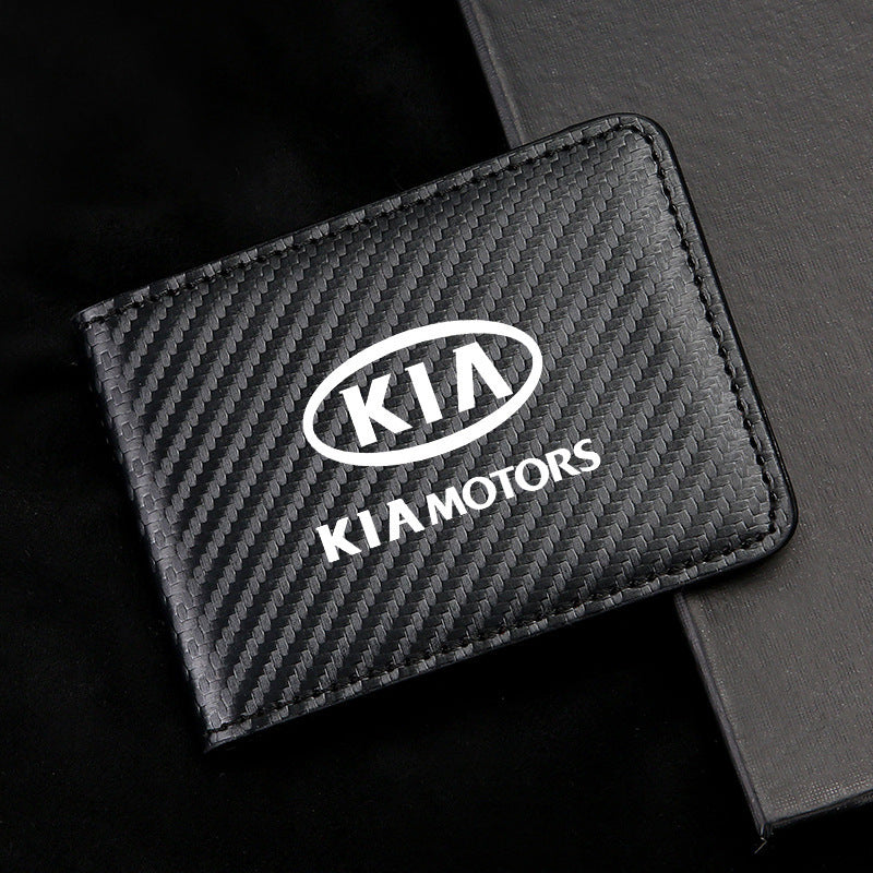 Carbon Fiber Leather Driver's License Card Holder