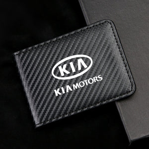 Carbon Fiber Leather Driver's License Card Holder