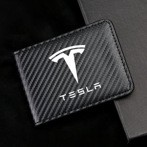Carbon Fiber Leather Driver's License Card Holder