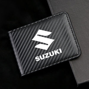 Carbon Fiber Leather Driver's License Card Holder