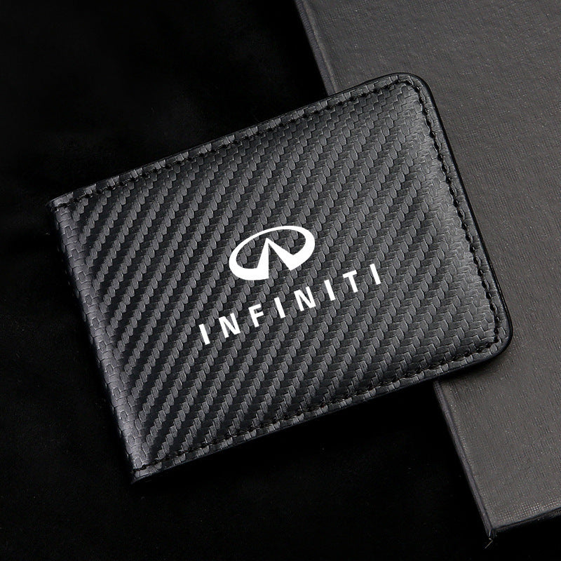 Carbon Fiber Leather Driver's License Card Holder
