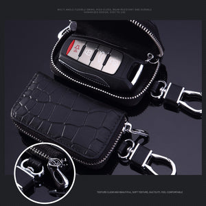 High-Grade Leather Car Key Case With Universal Crocodile Pattern
