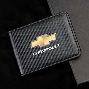 Carbon Fiber Leather Driver's License Card Holder