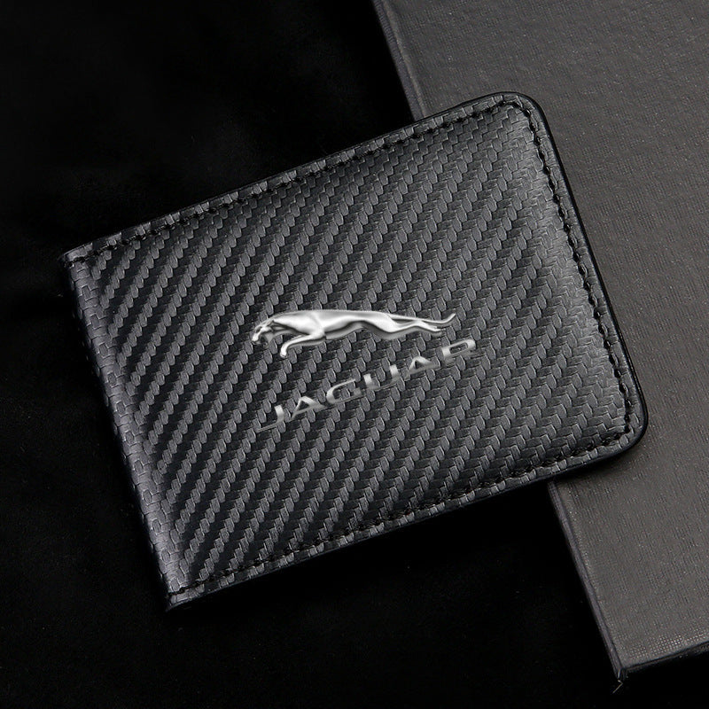 Carbon Fiber Leather Driver's License Card Holder