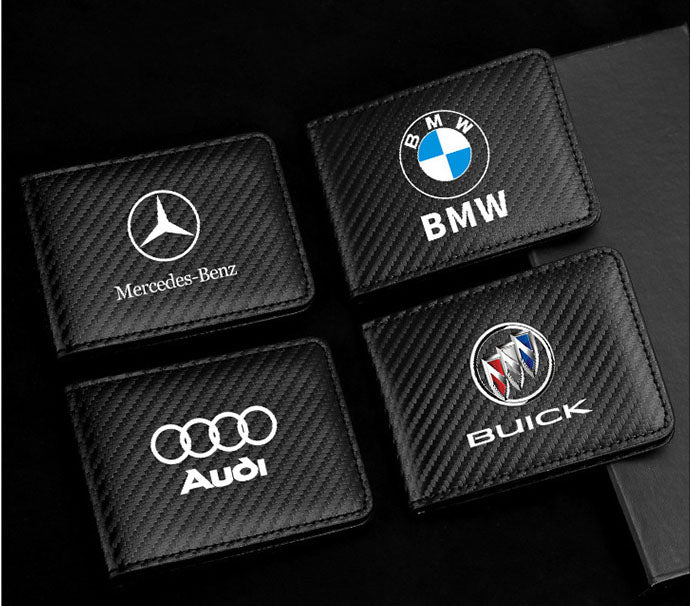 Carbon Fiber Leather Driver's License Card Holder