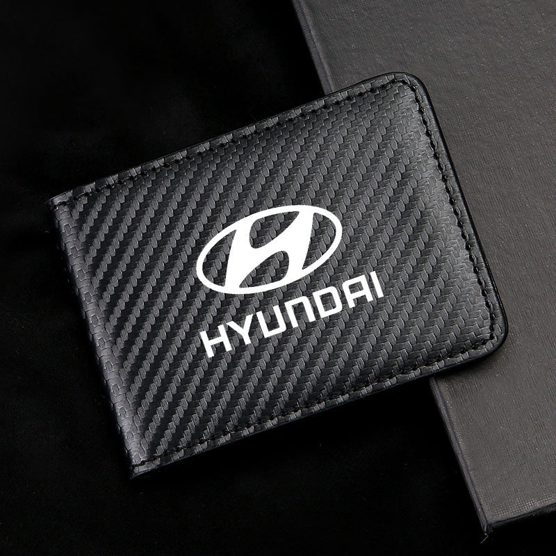 Carbon Fiber Leather Driver's License Card Holder