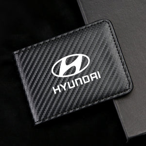 Carbon Fiber Leather Driver's License Card Holder