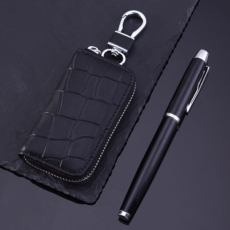 High-Grade Leather Car Key Case With Universal Crocodile Pattern