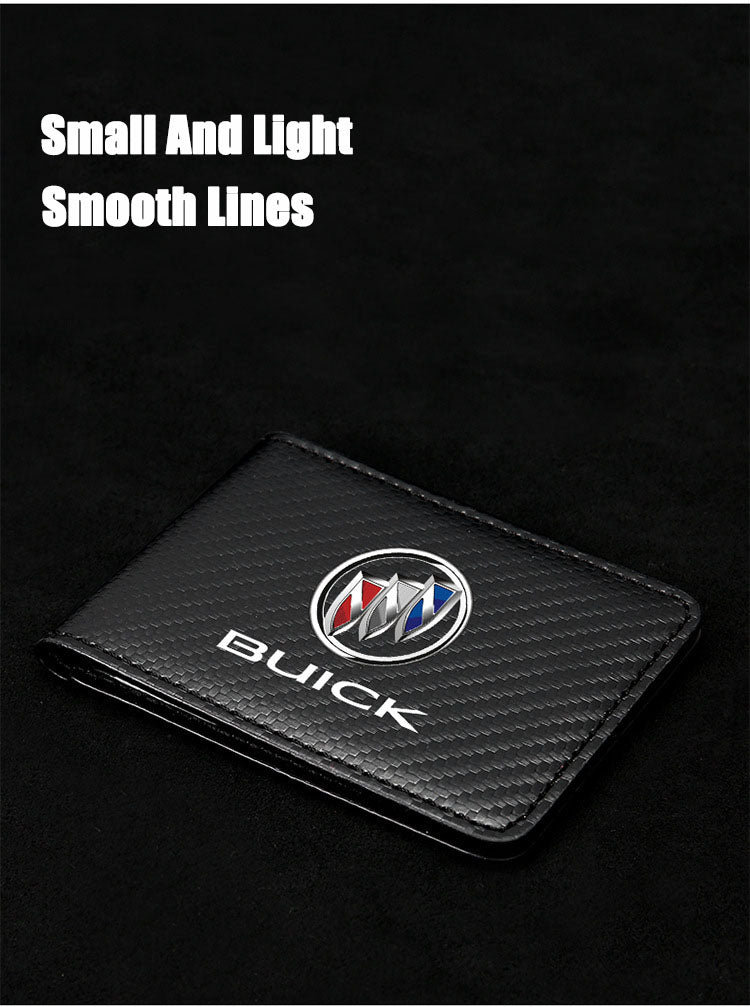 Carbon Fiber Leather Driver's License Card Holder