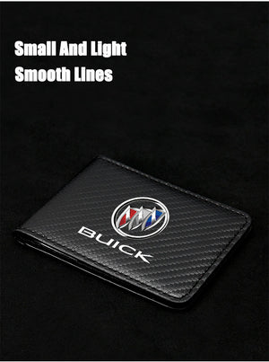 Carbon Fiber Leather Driver's License Card Holder