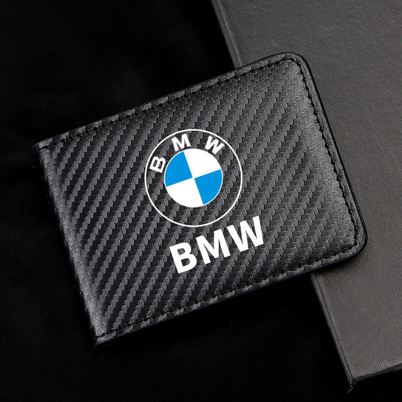 Carbon Fiber Leather Driver's License Card Holder