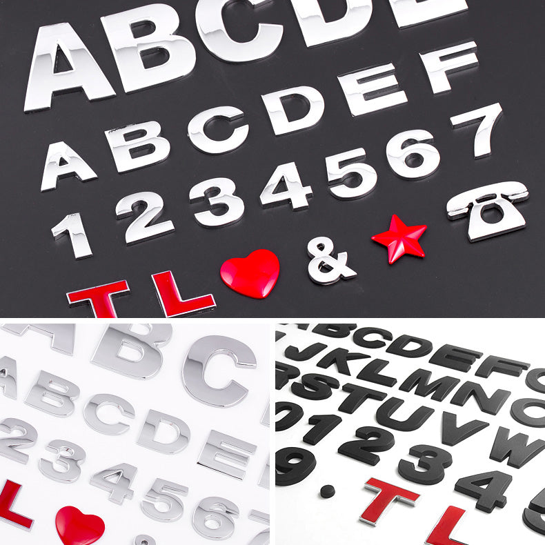 DIY Alphabet Metal Car Sticker