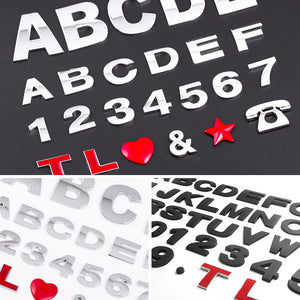 DIY Alphabet Metal Car Sticker