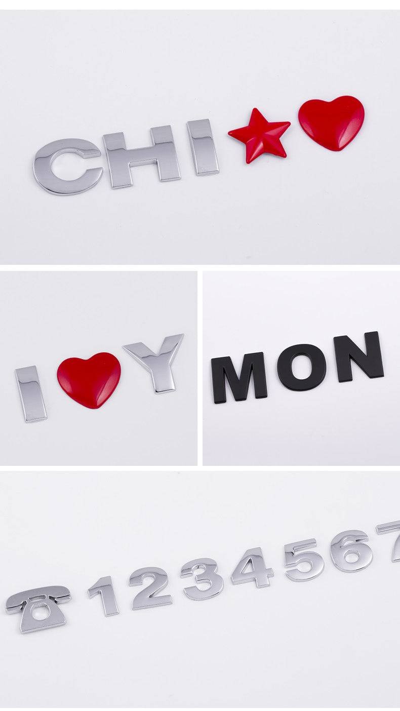 DIY Alphabet Metal Car Sticker