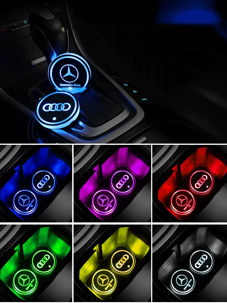Car LED Ambient Light-Emitting Water Coaster