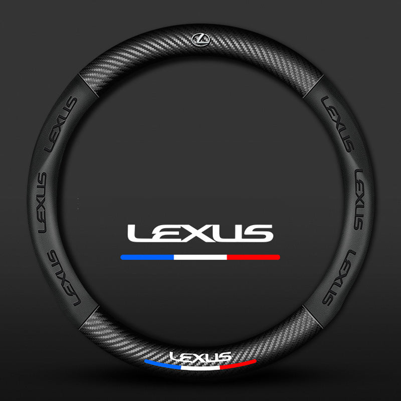 Carbon Fiber Pattern 3D Embossed Leather Steering Wheel Cover
