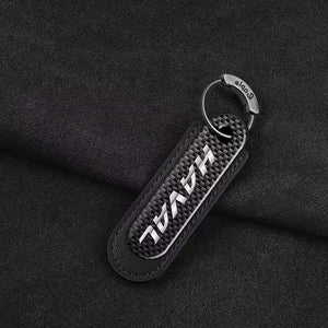Carbon Fiber Leather Set Car Keychain