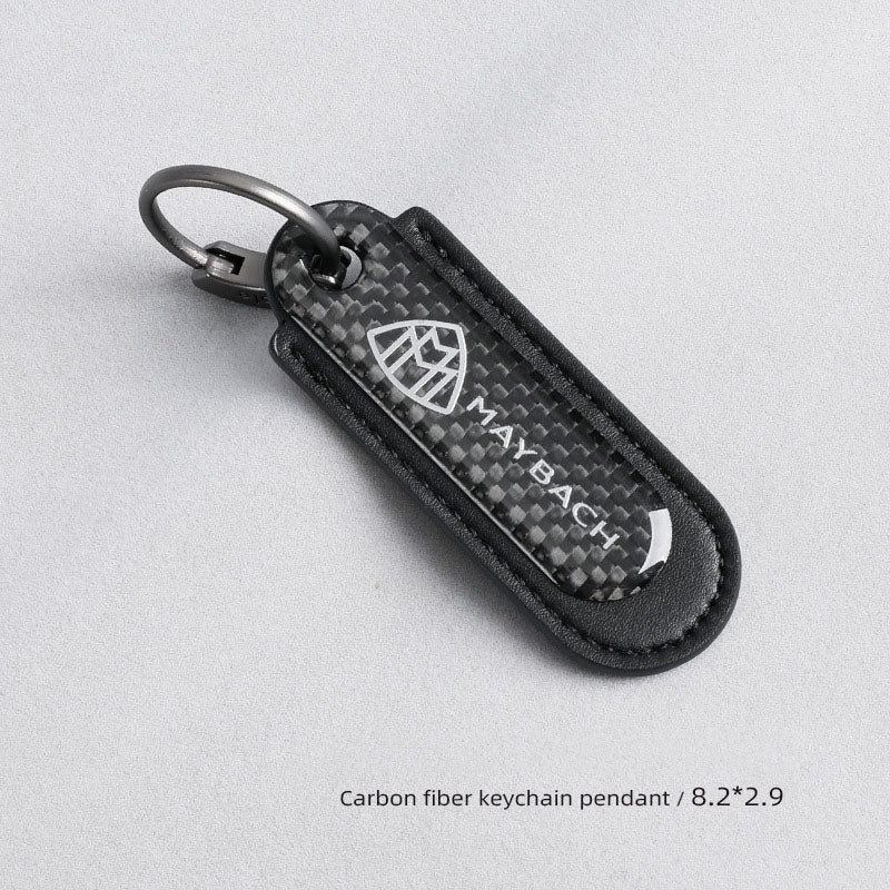 Carbon Fiber Leather Set Car Keychain