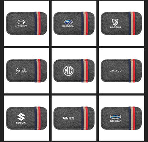 Car Sun Visor Sunglass Bag Felt Glasses Storage Bag