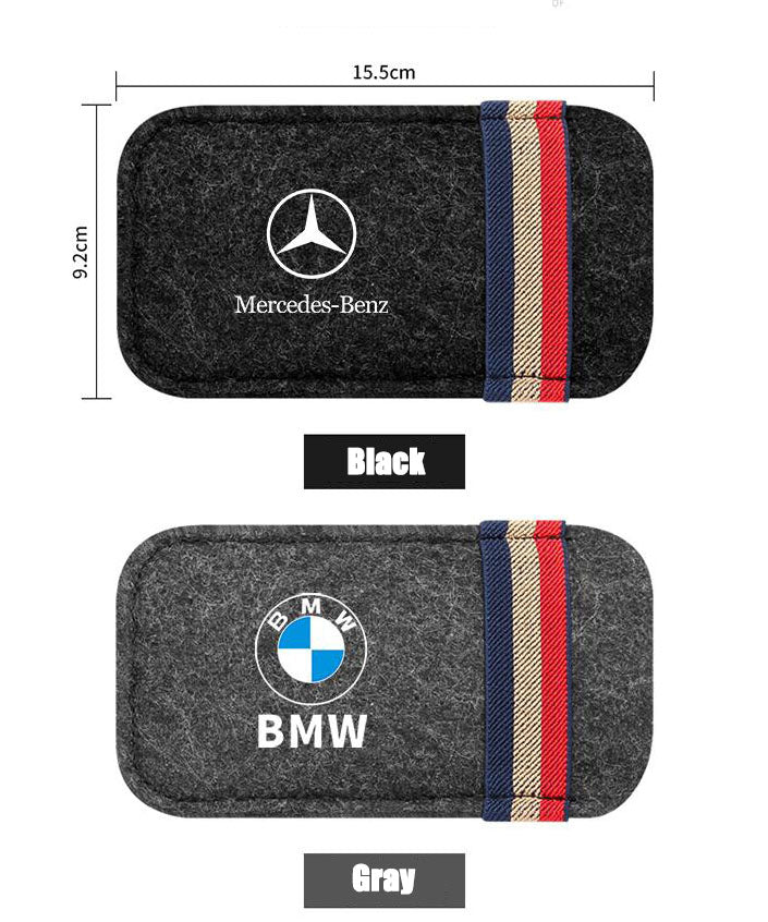 Car Sun Visor Sunglass Bag Felt Glasses Storage Bag
