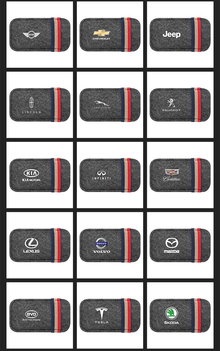 Car Sun Visor Sunglass Bag Felt Glasses Storage Bag