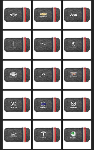 Car Sun Visor Sunglass Bag Felt Glasses Storage Bag