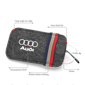 Car Sun Visor Sunglass Bag Felt Glasses Storage Bag