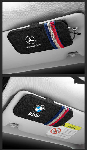 Car Sun Visor Sunglass Bag Felt Glasses Storage Bag