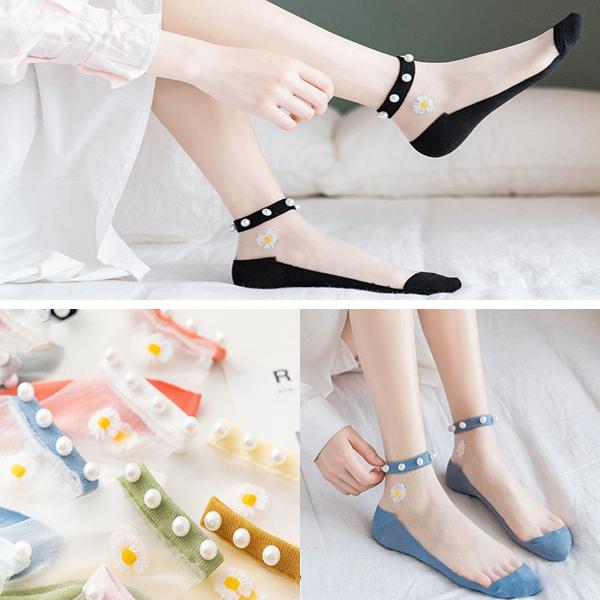 Pearl Lace Transparent Socks