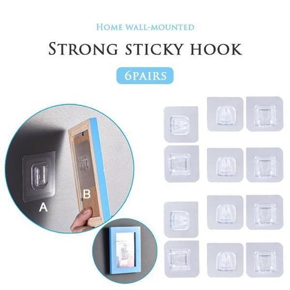 Double-sided tape letter hooks 6 pairs