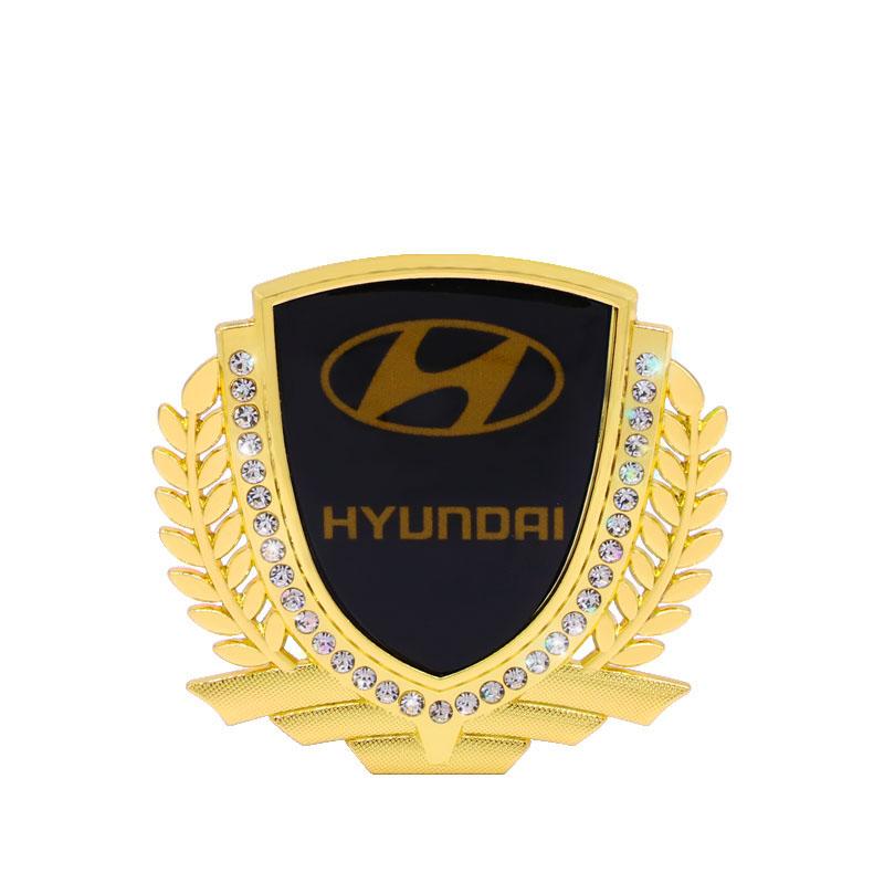 3D Wheat Ear Diamond Metal Creative Car Sticker